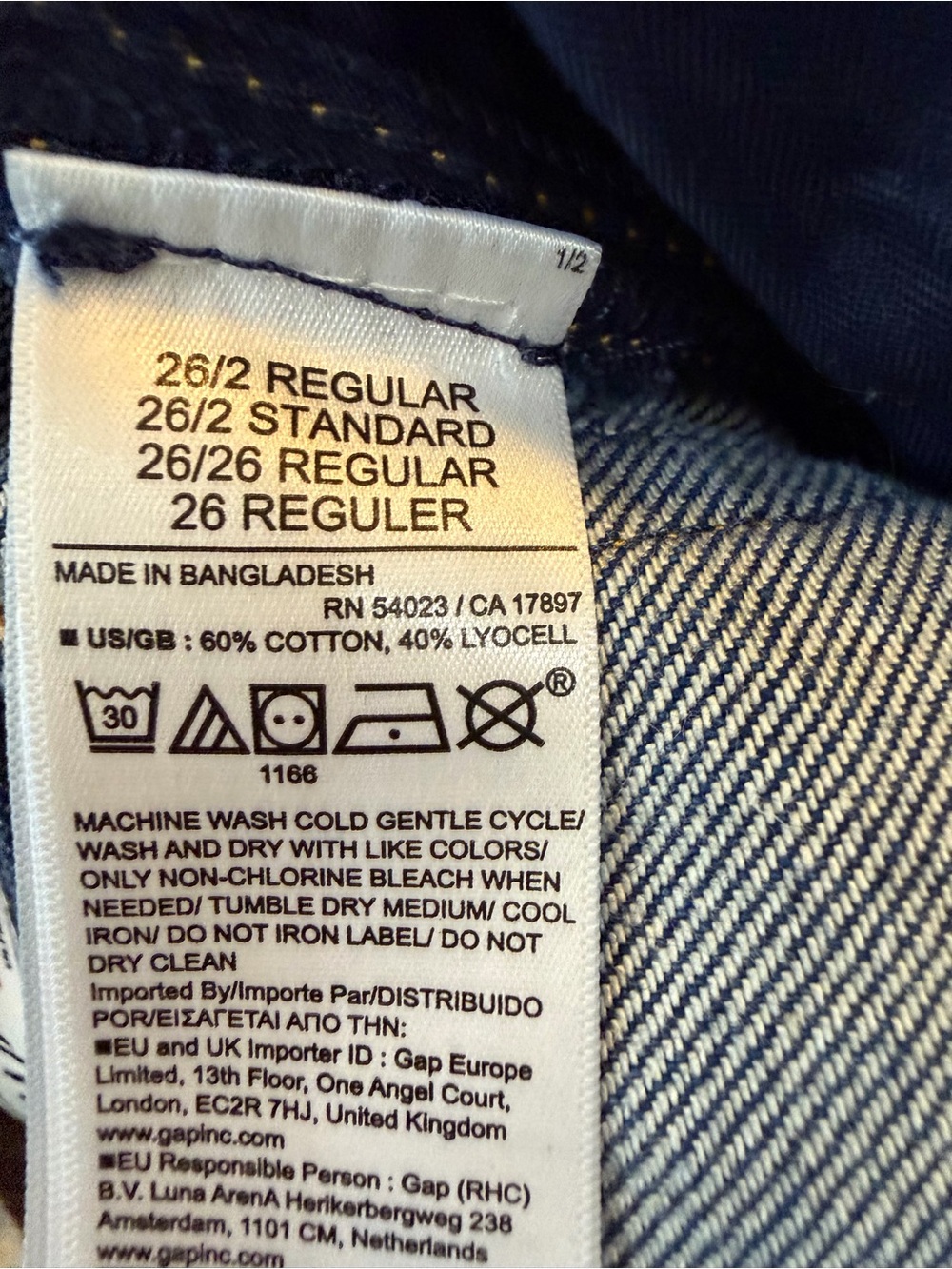 Women’s Gap Baggy Mid Rise Ultrasoft Blue Denim Wide Leg Jeans Sz 26/2 - Picture 6 of 6
